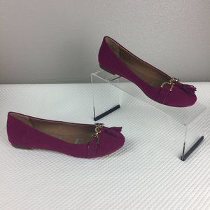 Elle Suede Flats size 8 in Fuchsia LIKE NEW